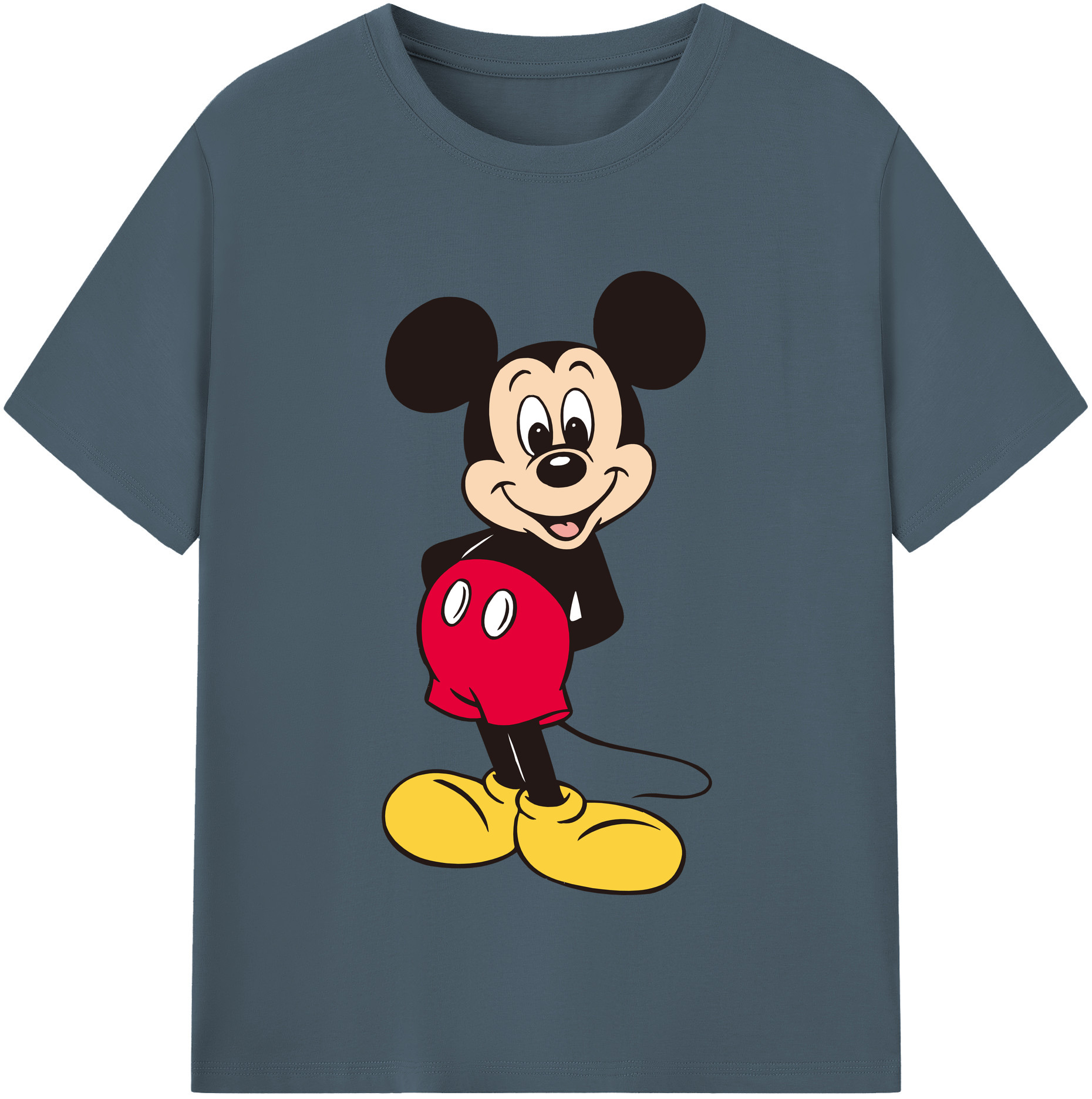 （画像用） ミッキーマウス Mickey Mouse 綿100％半袖Tシャツ（フロントプリント）